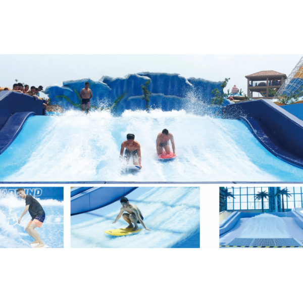 Completed water wave pool installation