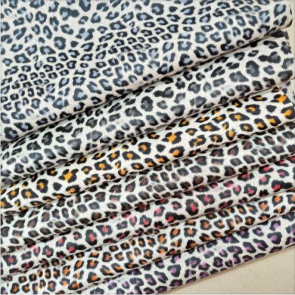 Wholesale Pvc Leopard Printed Synthetic Artificial Leather for Bag Notebook Phone Shell Table Mat Faux Leather Fabric