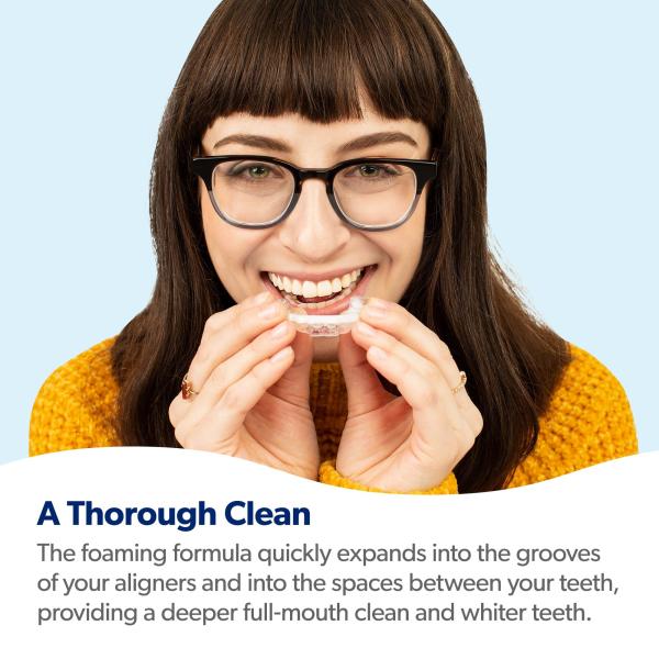 Foam Whitening Toothpaste Cleaner Compatible With All Clear Aligners And Retainers 50ml