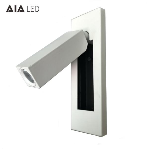 Rotating Recessed mounted bed sides light 3W led bed lighting reading light bed head wall lamp