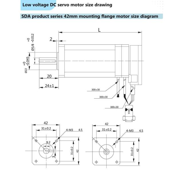 100W 3000rpm Low Voltage DC Servo Motor Stepping Micro Motor