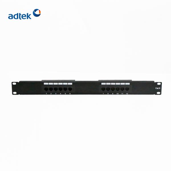Black Cat6 Patch Panel 24 Port 0.5U 1U 2U Sample available