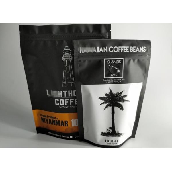 Foil Lined Kraft Paper Coffee Bags Recyclable Customized Thickness