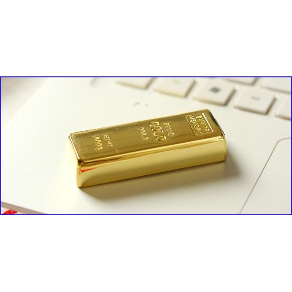 Gold Bar 16GB USB Thumb Drive Sliding Design Heavy Solid Material
