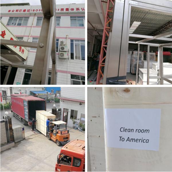 Vertical Flow Class 100 Cleanroom , PVC Transparent Wall Clean Rooms Easy Move