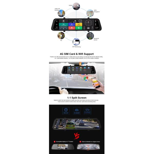 GPS Navigation Android 8.1 Camera Video Recorder Dash Camera