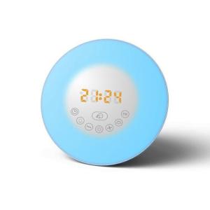 Quality Bluetooth Colorful Wake Up Light Alarm Clock , FM Radio Function Sun Lamp Alarm Clock for sale