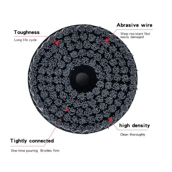 Deburring brush for CNC milling machine Glue-injected abrasive wire disc brush for polishing automobile wheels