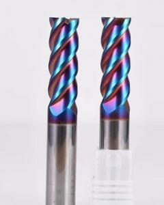 China Flat hard milling end mills Blue Nano For Processing Stainless Steel on sale