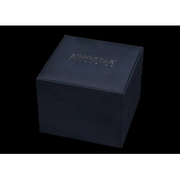 Square Watch Presentation Box , Plastic + Dark Blue Paper Gift Box For Wrist Watch