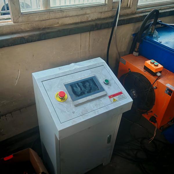 Perforated cable tray machine in operation