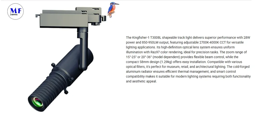 Smart Dimming & Control Variable Zoom Contour Defining Integrated Framing Custom Gobo Projection Flexible Modular LED Track Light Spotlight Projector