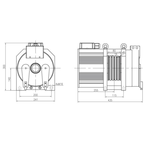 Elevator Internal Rotor Traction Machine Series With 150mm Sheave Diam