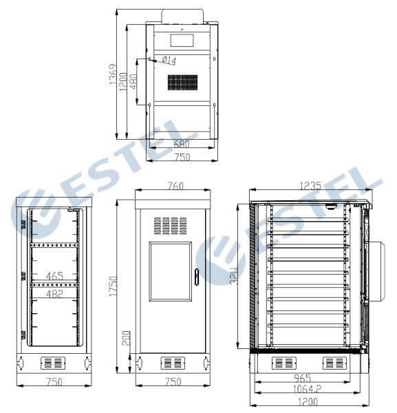 1200mm Depth Weatherproof Data Cabinet