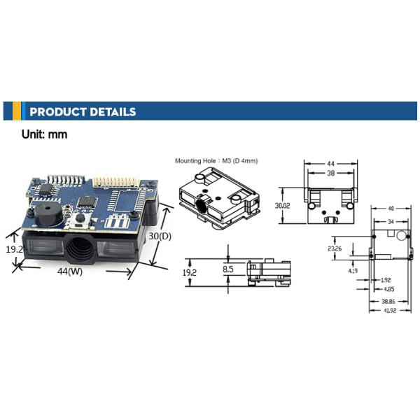 PDA OEM Scan Engine Linear CCD Sensor 100000Lux Ambient illumination