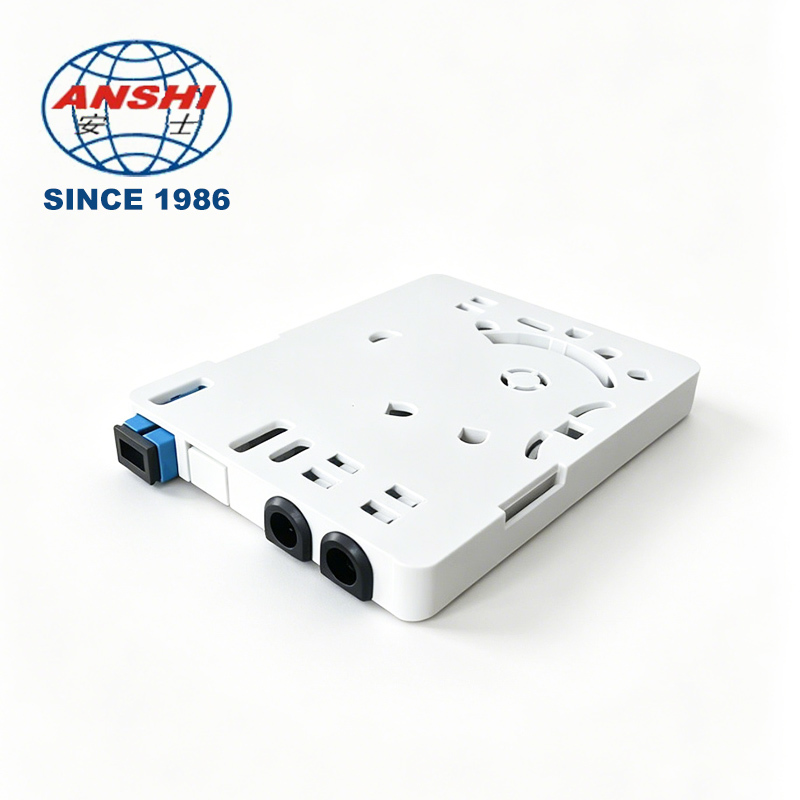 Fiber Optic Wall Socket 1-Core Mini FTTH Invisible Optical Patch Panel Terminal Box for 3G and 4G Networks