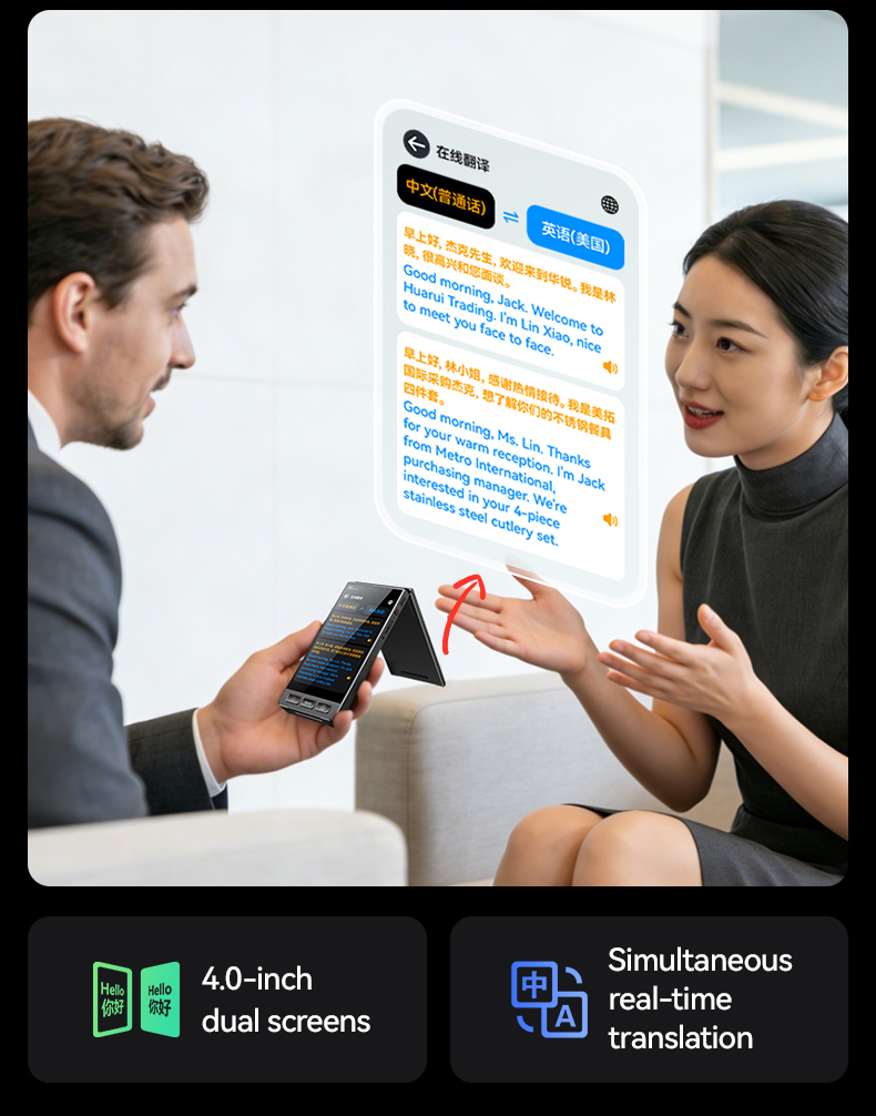 Dual Screen Video Calling Translator Smart Mini Language Translator 159 Languages WiFi Hotspot Offline Voice Translation Machine
