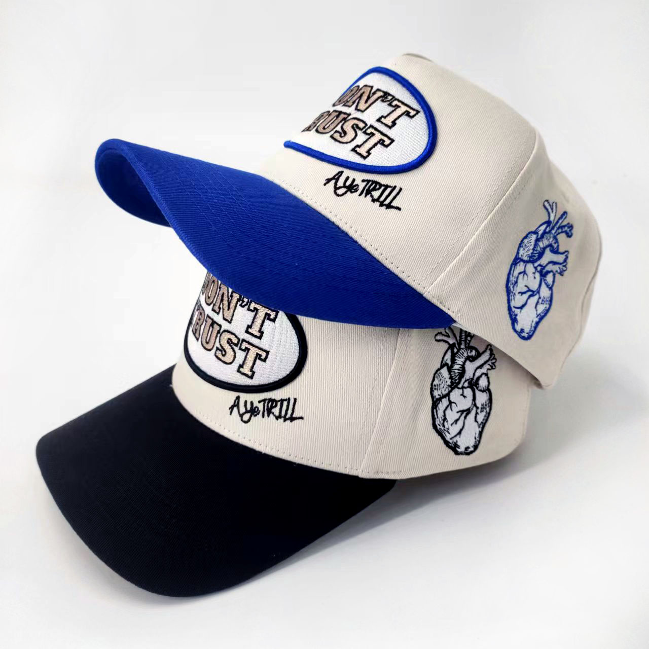 Unstructured Baseball Cap Two tone Customize Embroidered 5 panel Mid Profile Custom Embroidery Cotton Sport Trucker