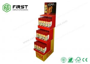 Quality Recyclable Retail POP Floor Display Custom Logo Printed Cardboard Display Stand for sale