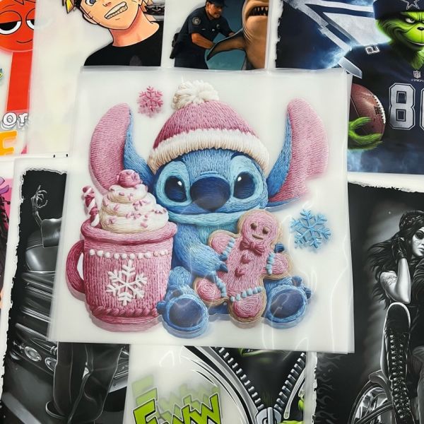 Wholesale High Quality Machine Washable High Stretch Customizable Designs DTF Labels and DTF Heat Transfers for Clothing Bags