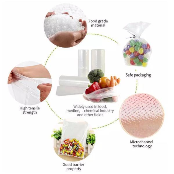 Heat Sealable Transparent Plastic Flat Bags Flat Bottom High Durability