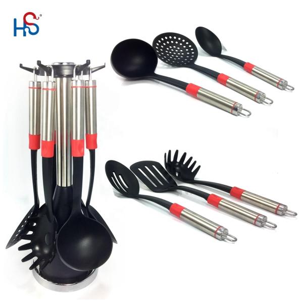Logo Printed Kitchen Tools Set 7 Pieces Heat Resistant Utensils for Versatile Cooking