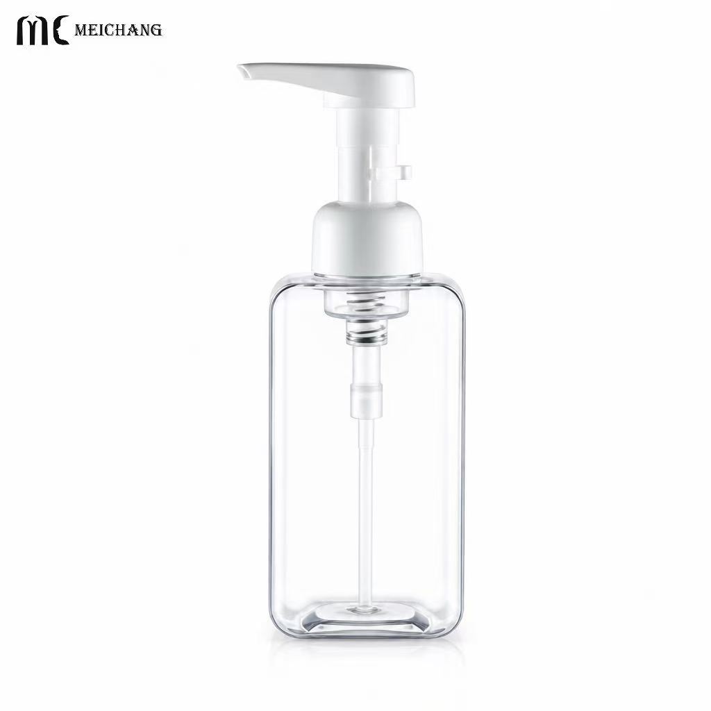 500ml / 600ml Refillable Square PET Foaming Pump Bottle, with a 1.5cc foaming dispenser(MC-1806)