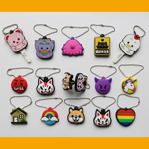 Pantone Flexible PVC Key Chain 8C Unbreakable Animal Cartoon 3D Waterproof