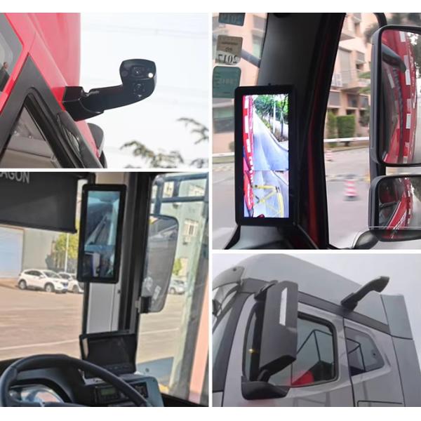 1080P Dual Lens DVR 12.3inch View Electronic Reversing Mirror Split View Replace Bus Outside Mirror