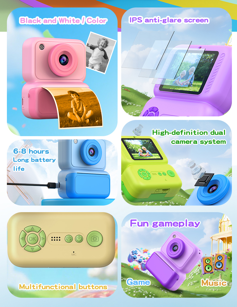 Kids Digital Camera Instant Color Print
