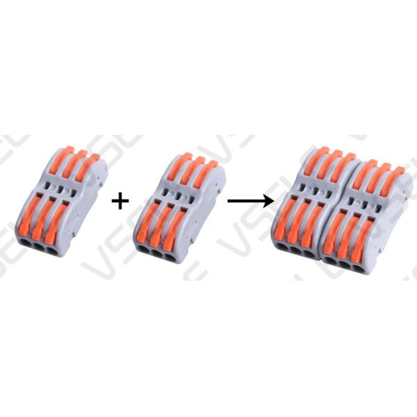 PC PA66 Compact Splicing Connectors Gray Body Orange Handle Colored