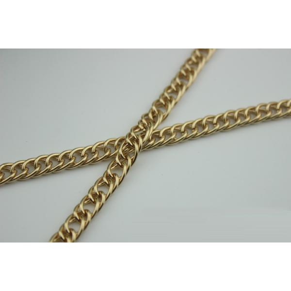Innovative design top quality iron material bag hardware 7 mm width light gold double metal chains for handbags