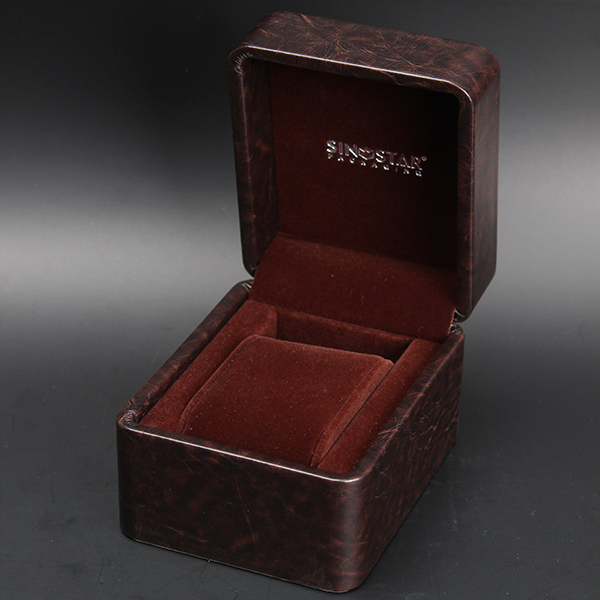 Plastic + PU Handmade Leather Watch Box Custom LOGO Printing High - Grade