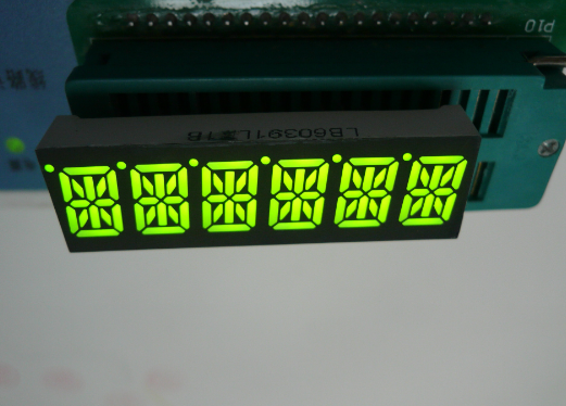Custom super green 0.39inch 6 digit 14 segment led display for instrument panel