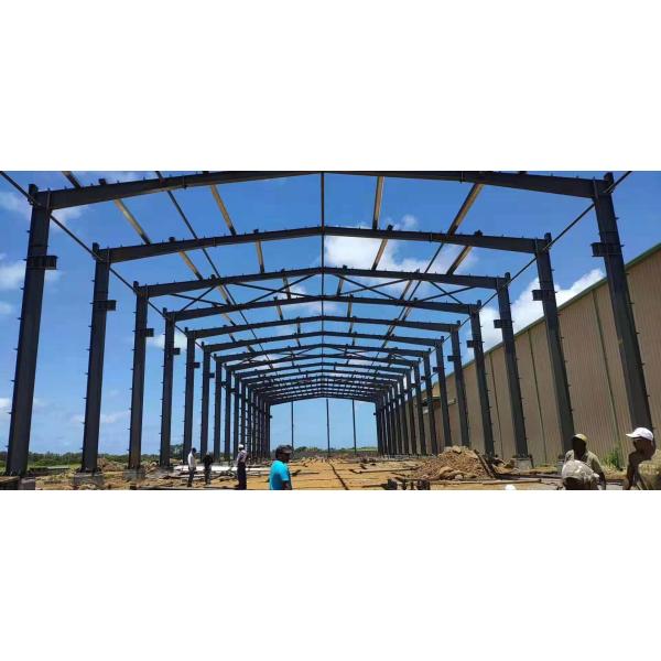 Grey Paint Colored Sheet Roof C Purlin Workshop Steel Structure Building Frame