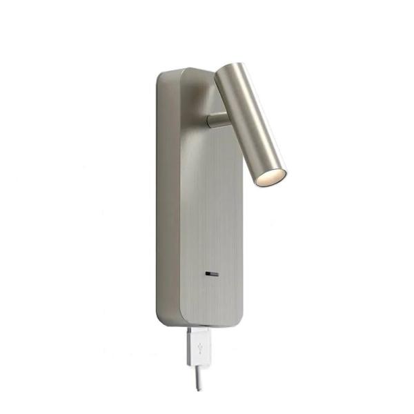 Adjustable cylinder bed reading wall lamp bedside light USB flexible headboard spot light for hotel villa project