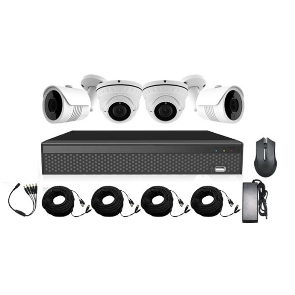 Custom 4 Camera Cctv Kit , Hd Cctv Camera Kit Metal Case CDS Auto Control