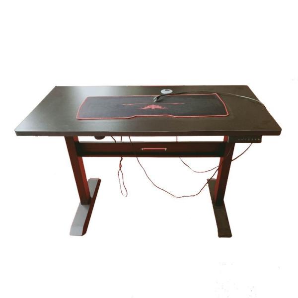 Adjustable MDF Light Up Gaming Desk 18mm Metal Frame