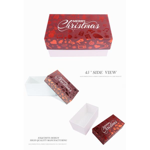 Custom Printed Paper Christmas Box With Lid For Gift Packaging