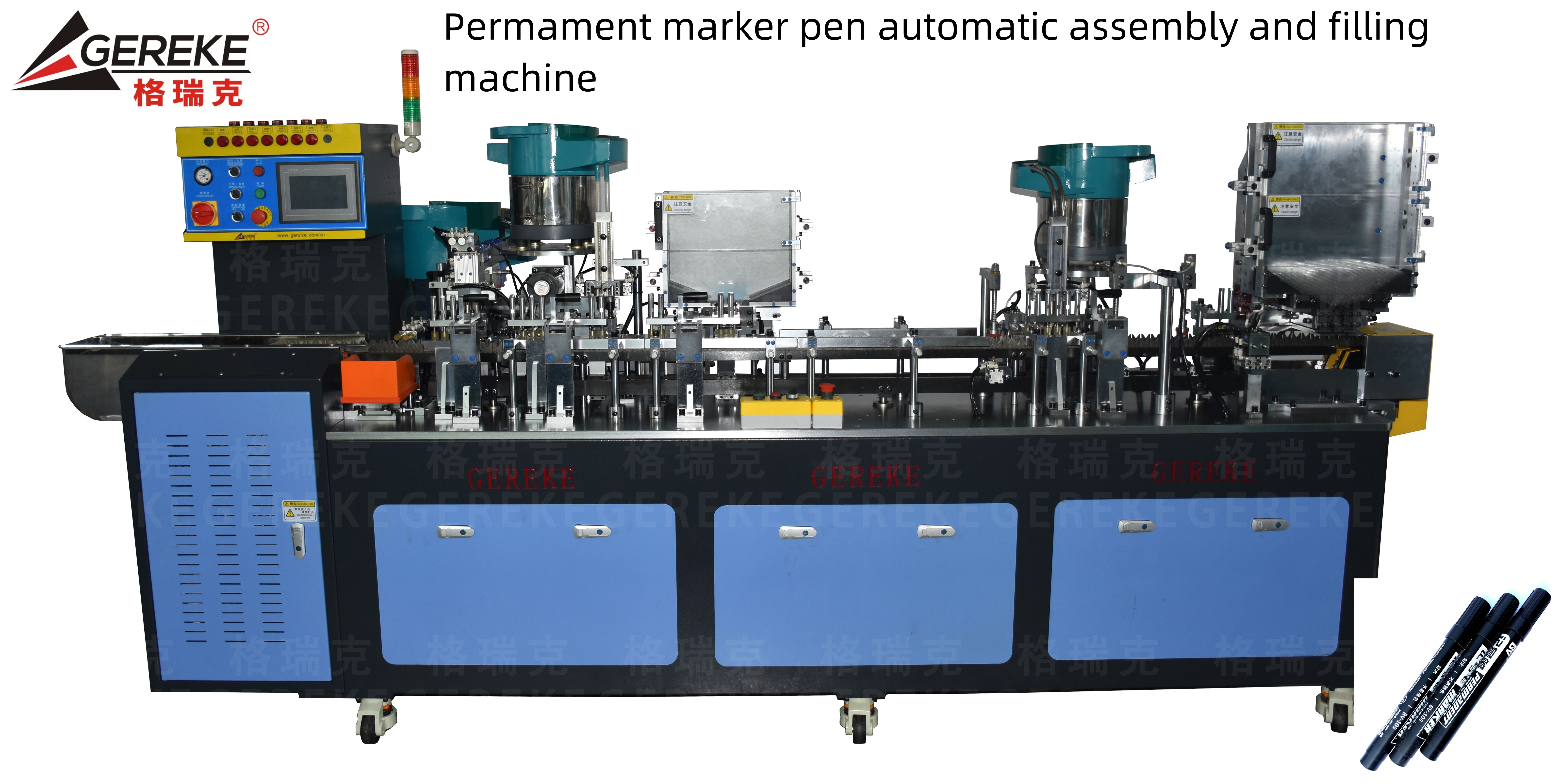 Gereke Machinery-Big Nib Marker Pen Automatic Assembly Machine Filling Machine