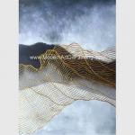 Framed Abstract Art Canvas Paintings Painting 3D Gold Foil On Polyester Fabric