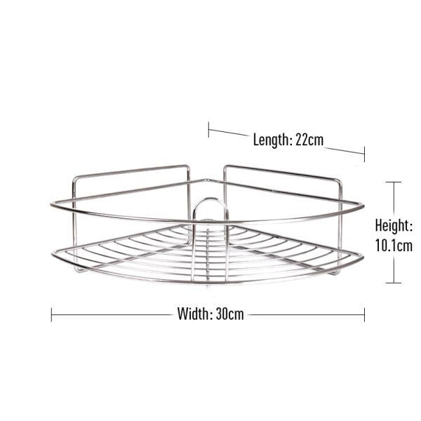 Nano WGO Corner Shower Caddy Rust Proof 10.1cm High Suction Fixed
