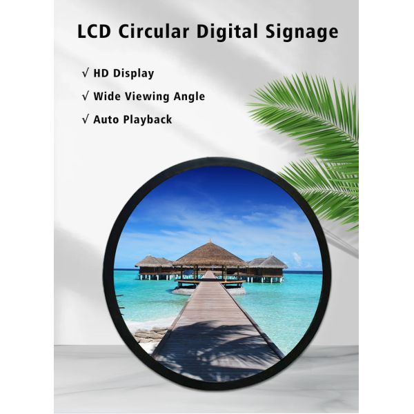 Creative Round LCD Display Circular Advertising Player Android WiFi Wall Mounted Digital Signage for Luxury Retail
