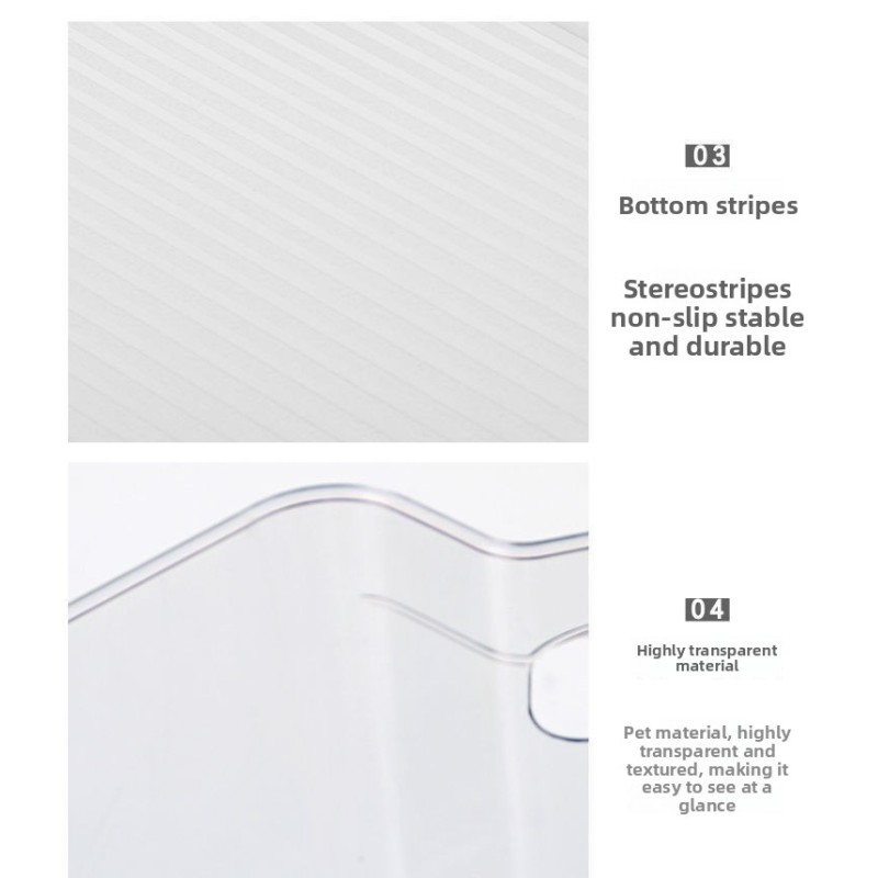 Clear Plastic Stackable Storage Bins Rectangular Produce Organizers for Fridge Kitchen Pantry Transparent Fruit Vegetable Basket