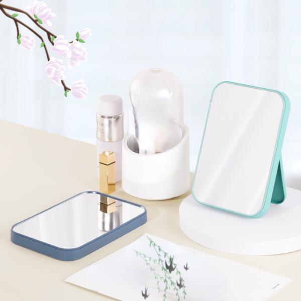 Standing Portable Makeup Mirror and Bathroom Vanity Table with Compact Design