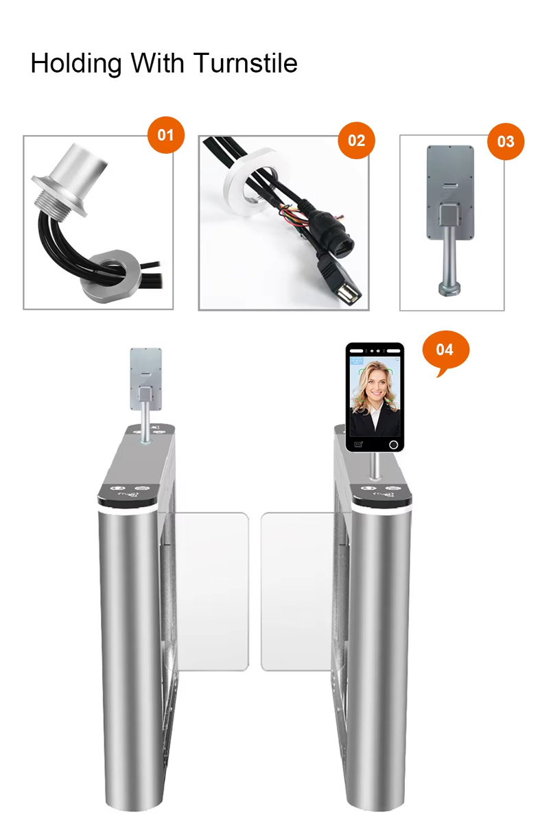 10.1 Inch Touch Screen Biometric Web Api Face Recognition Terminal Access Control System