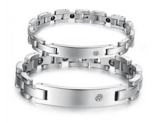 Quality Fashion Jewelry rhinestone belt magnetic radiation fatigue couple of titanium steel for sale