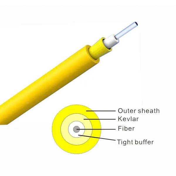 G652D SM Fiber 3mm Single Core Simplex Indoor Fiber Optic Cable GJFJV