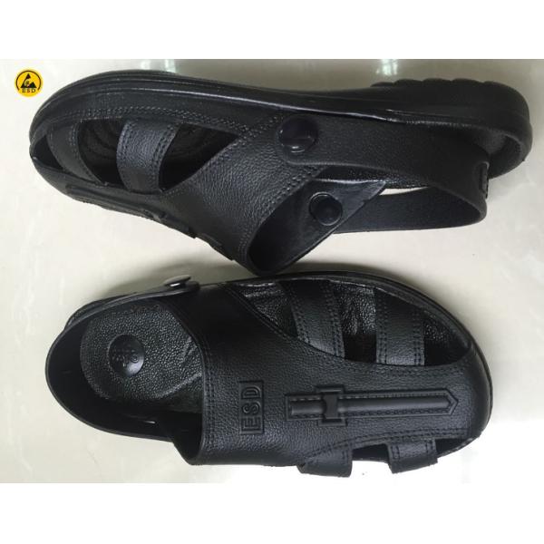 Static Dissipative Shoes Safe Sandal Toe Protected Blue Black White SPU Upper