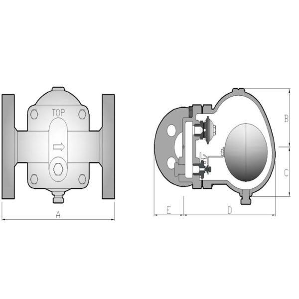 F6 Model DSC Steam Trap Ductile Iron Float Ball Type Thread End Connection